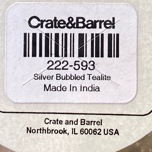 Crate & Barrel Bubbled Silver Glass Votive Candle Holders Set of 2 - Picture 12 of 16